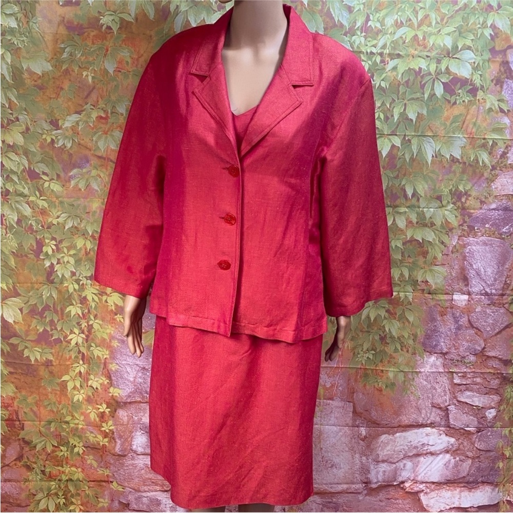 Donna Morgan Vintage Linen Blend Jacket Dress